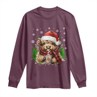 Christmas Cow Long Sleeve Shirt Funny Highland Cow Western Farmer Gift - Wonder Print Shop