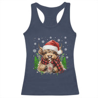 Christmas Cow Racerback Tank Top Funny Highland Cow Western Farmer Gift - Wonder Print Shop