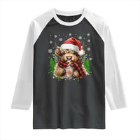 Christmas Cow Raglan Shirt Funny Highland Cow Western Farmer Gift - Wonder Print Shop