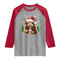 Christmas Cow Raglan Shirt Funny Highland Cow Western Farmer Gift - Wonder Print Shop