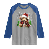 Christmas Cow Raglan Shirt Funny Highland Cow Western Farmer Gift - Wonder Print Shop