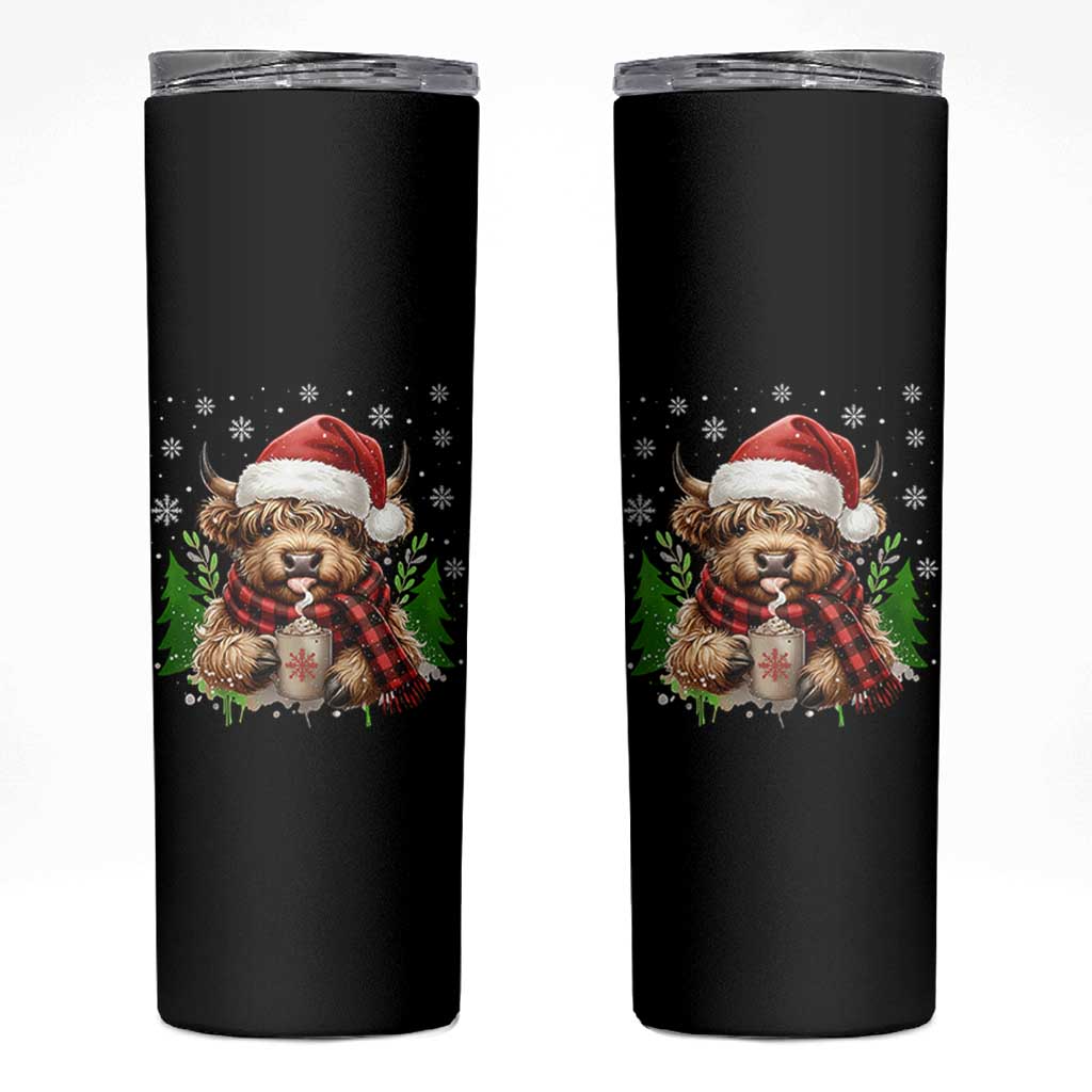 Christmas Cow Skinny Tumbler Funny Highland Cow Western Farmer Gift - Wonder Print Shop