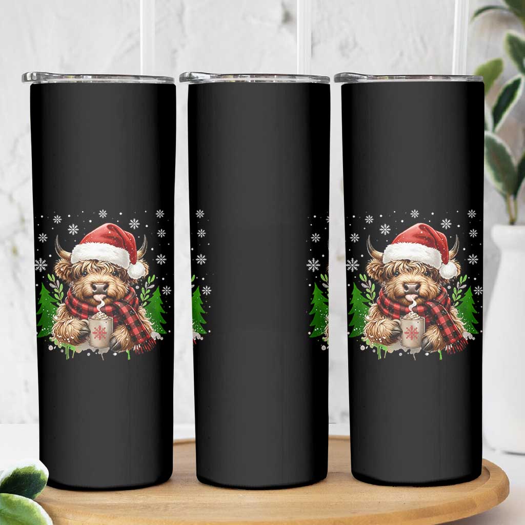Christmas Cow Skinny Tumbler Funny Highland Cow Western Farmer Gift - Wonder Print Shop