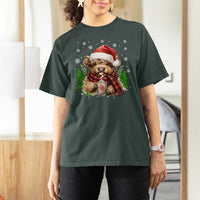 Christmas Cow T Shirt For Women Funny Highland Cow Western Farmer Gift - Wonder Print Shop