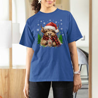Christmas Cow T Shirt For Women Funny Highland Cow Western Farmer Gift - Wonder Print Shop
