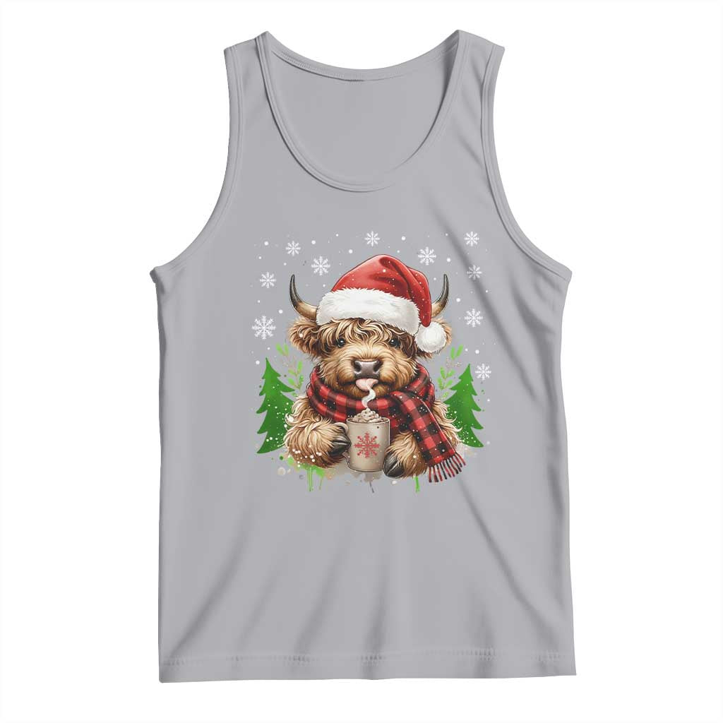 Christmas Cow Tank Top Funny Highland Cow Western Farmer Gift - Wonder Print Shop
