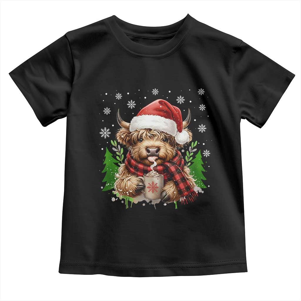 Christmas Cow Toddler T Shirt Funny Highland Cow Western Farmer Gift - Wonder Print Shop