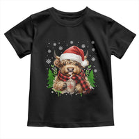 Christmas Cow Toddler T Shirt Funny Highland Cow Western Farmer Gift - Wonder Print Shop