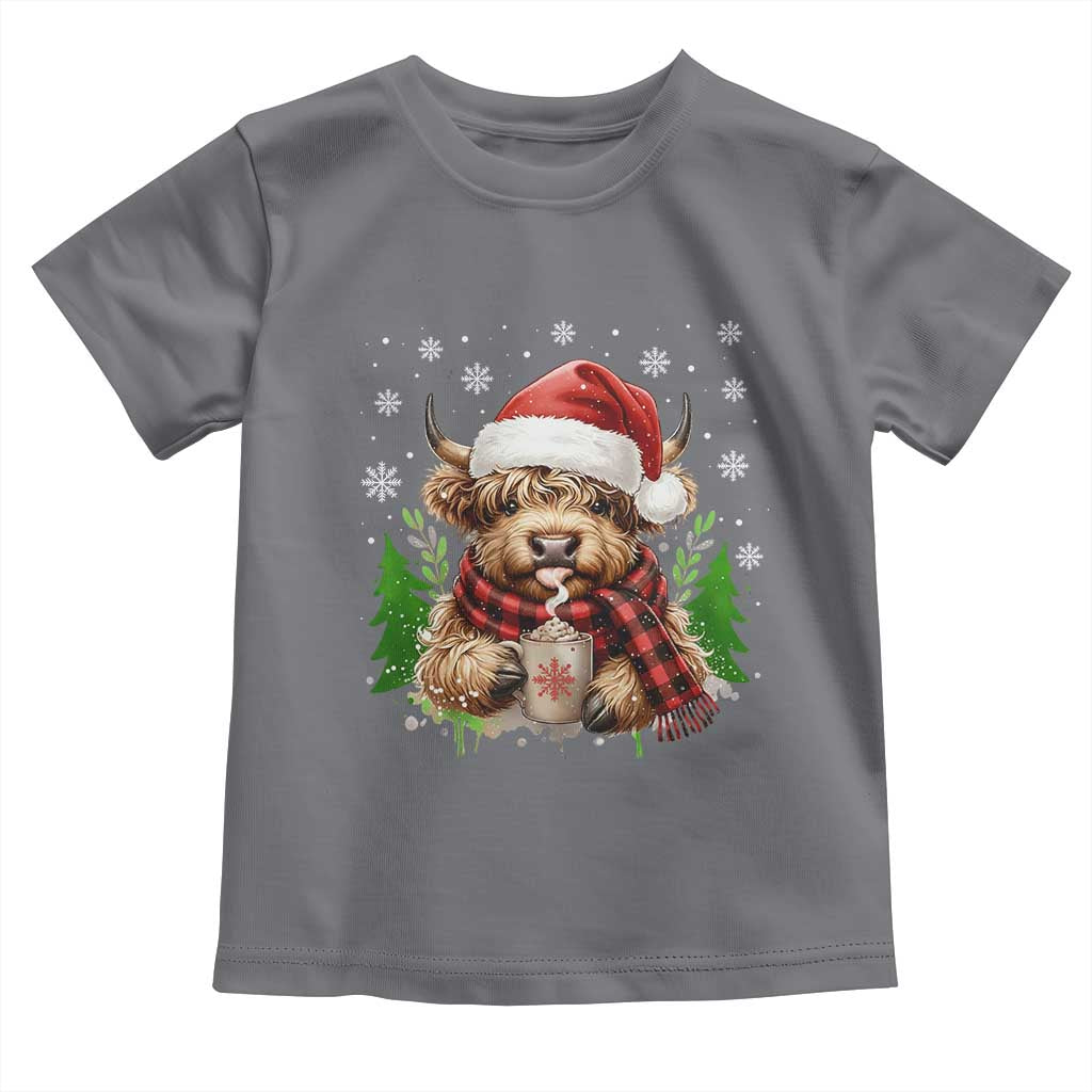 Christmas Cow Toddler T Shirt Funny Highland Cow Western Farmer Gift - Wonder Print Shop