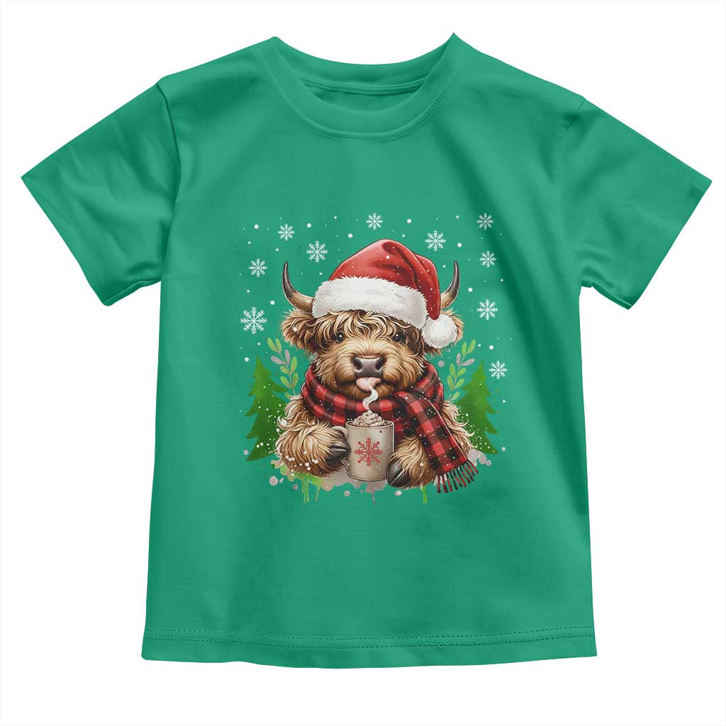 Christmas Cow Toddler T Shirt Funny Highland Cow Western Farmer Gift - Wonder Print Shop