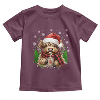 Christmas Cow Toddler T Shirt Funny Highland Cow Western Farmer Gift - Wonder Print Shop