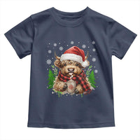 Christmas Cow Toddler T Shirt Funny Highland Cow Western Farmer Gift - Wonder Print Shop