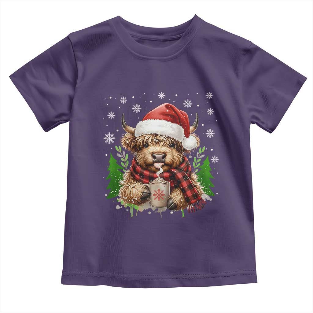Christmas Cow Toddler T Shirt Funny Highland Cow Western Farmer Gift - Wonder Print Shop