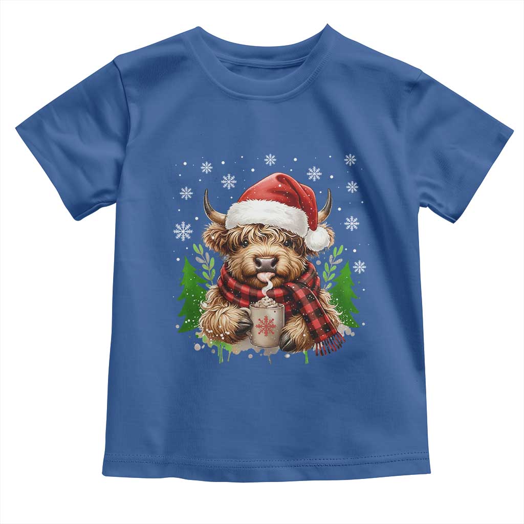 Christmas Cow Toddler T Shirt Funny Highland Cow Western Farmer Gift - Wonder Print Shop