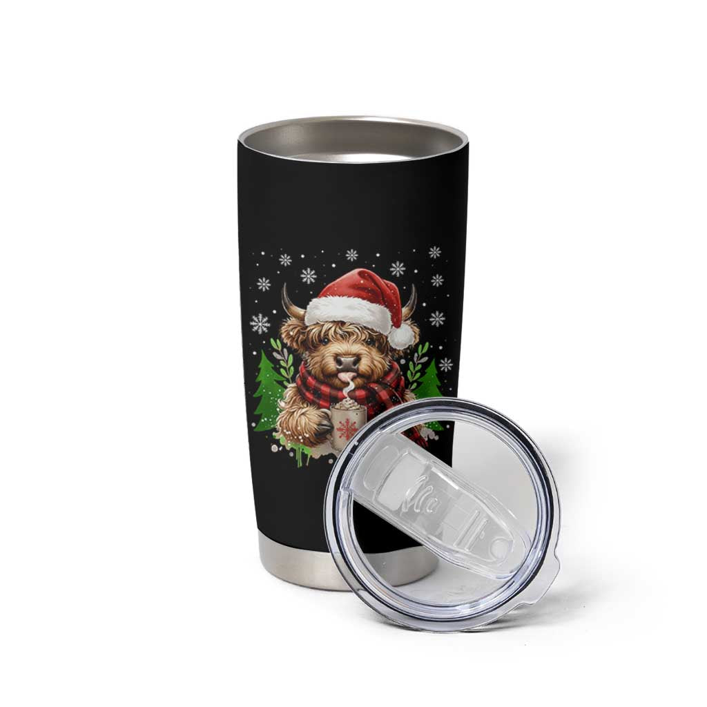 Christmas Cow Tumbler Cup Funny Highland Cow Western Farmer Gift - Wonder Print Shop