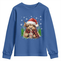 Christmas Cow Youth Sweatshirt Funny Highland Cow Western Farmer Gift - Wonder Print Shop