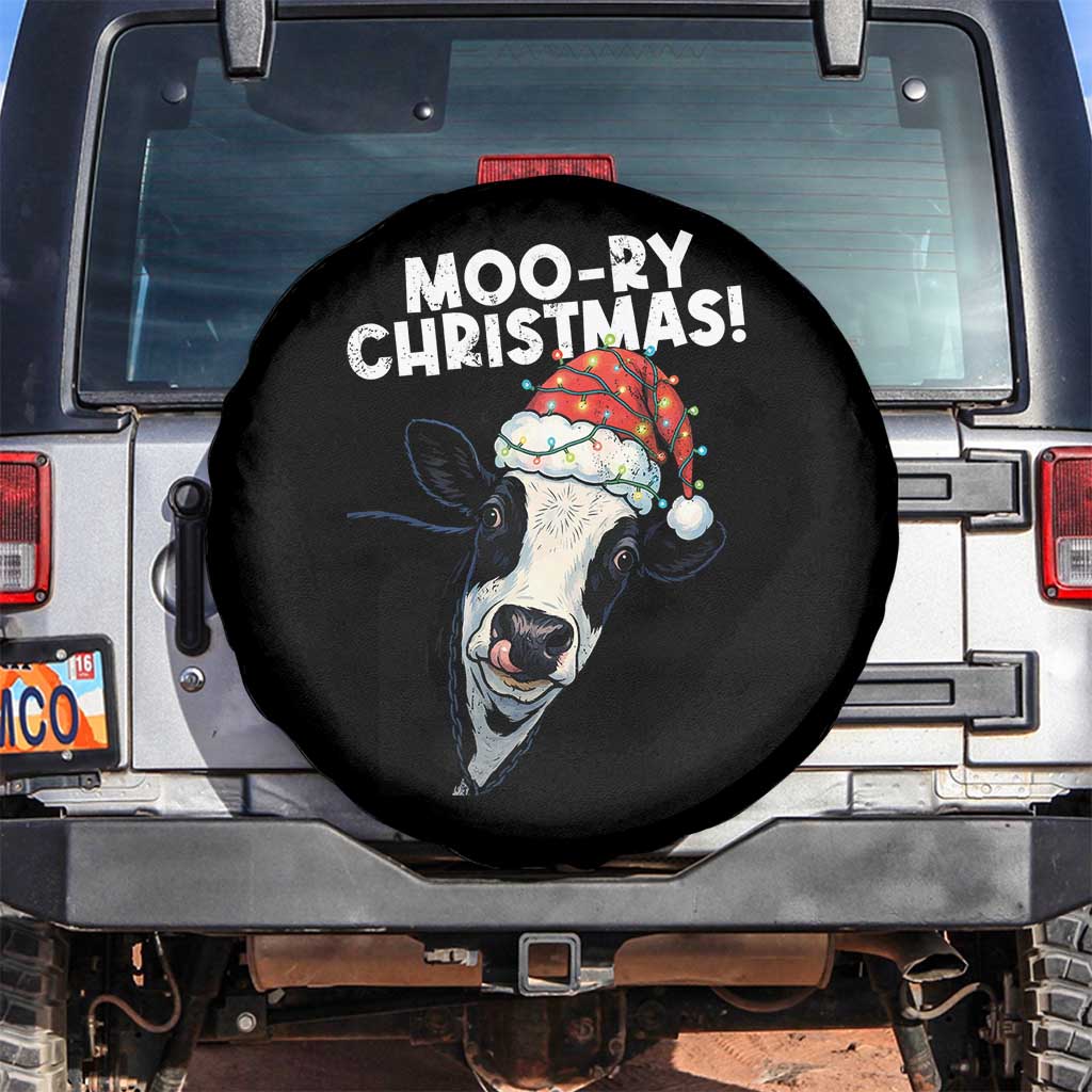 Christmas Cow Spare Tire Cover Funny Moo Ry Christmas Farmer Gift - Wonder Print Shop
