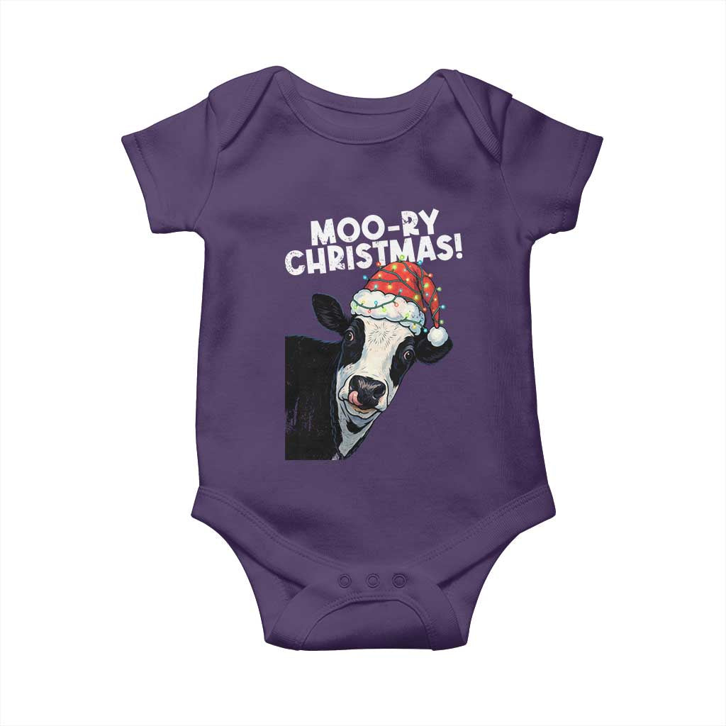 Christmas Cow Baby Onesie Funny Moo Ry Christmas Farmer Gift - Wonder Print Shop