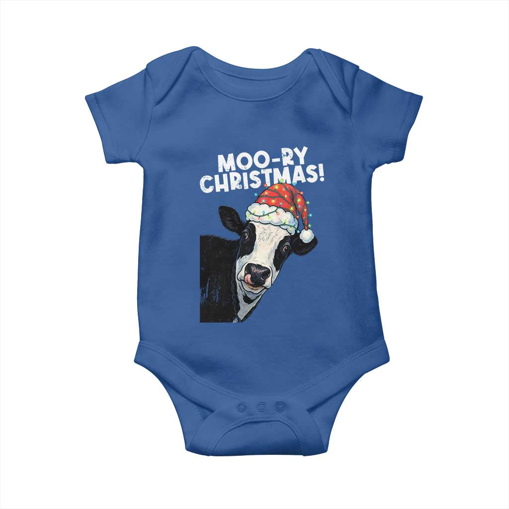 Christmas Cow Baby Onesie Funny Moo Ry Christmas Farmer Gift - Wonder Print Shop