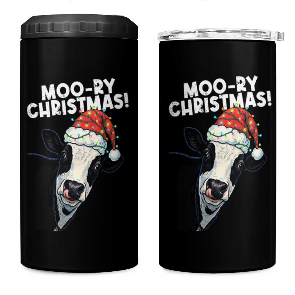 Christmas Cow 4 in 1 Can Cooler Tumbler Funny Moo Ry Christmas Farmer Gift - Wonder Print Shop