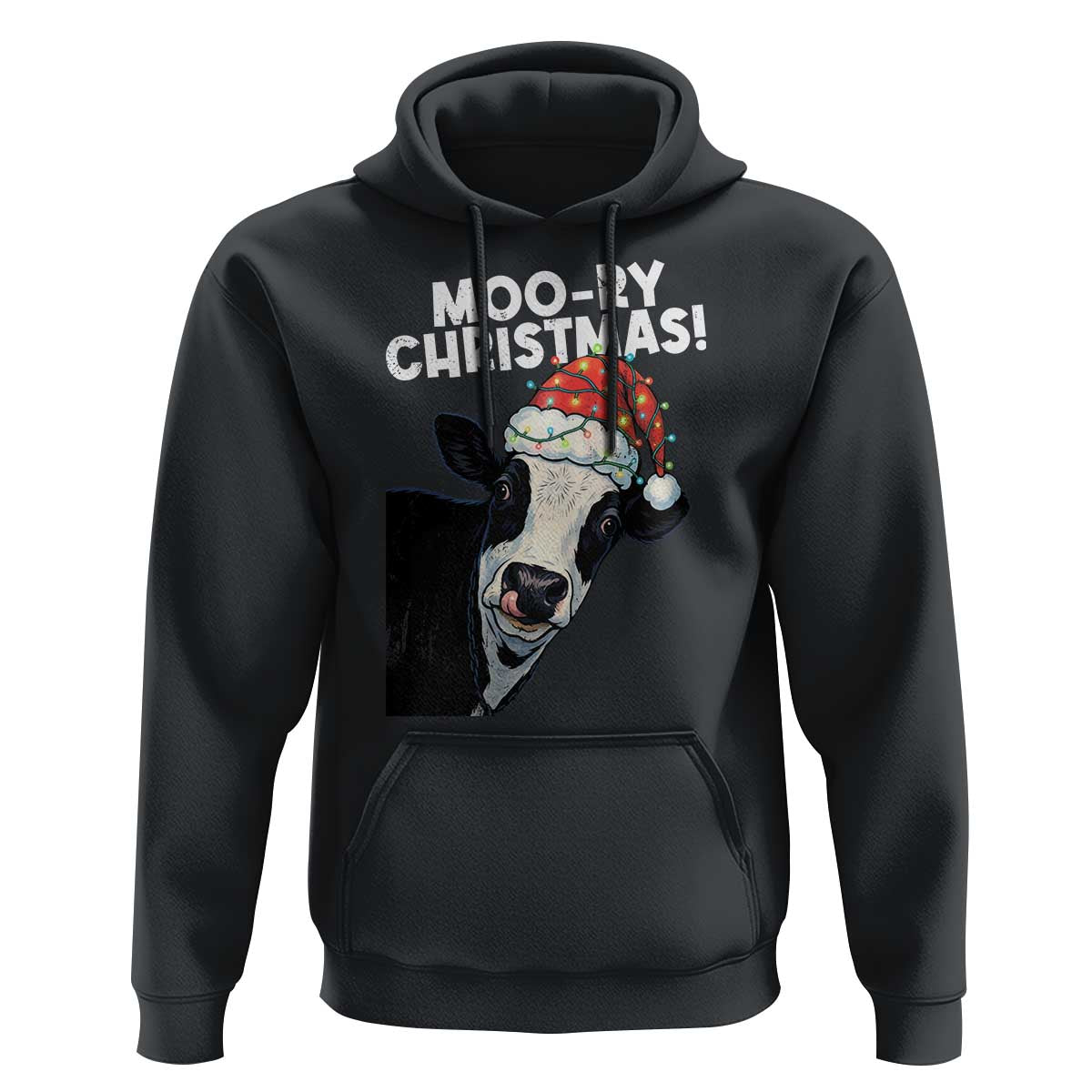 Christmas Cow Hoodie Funny Moo Ry Christmas Farmer Gift - Wonder Print Shop