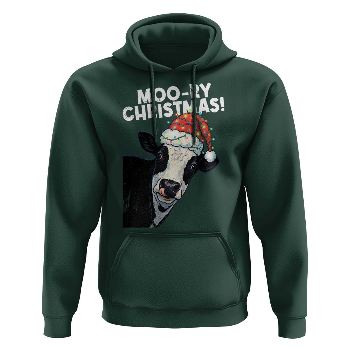 Christmas Cow Hoodie Funny Moo Ry Christmas Farmer Gift - Wonder Print Shop