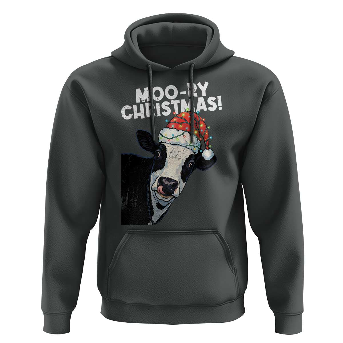 Christmas Cow Hoodie Funny Moo Ry Christmas Farmer Gift - Wonder Print Shop