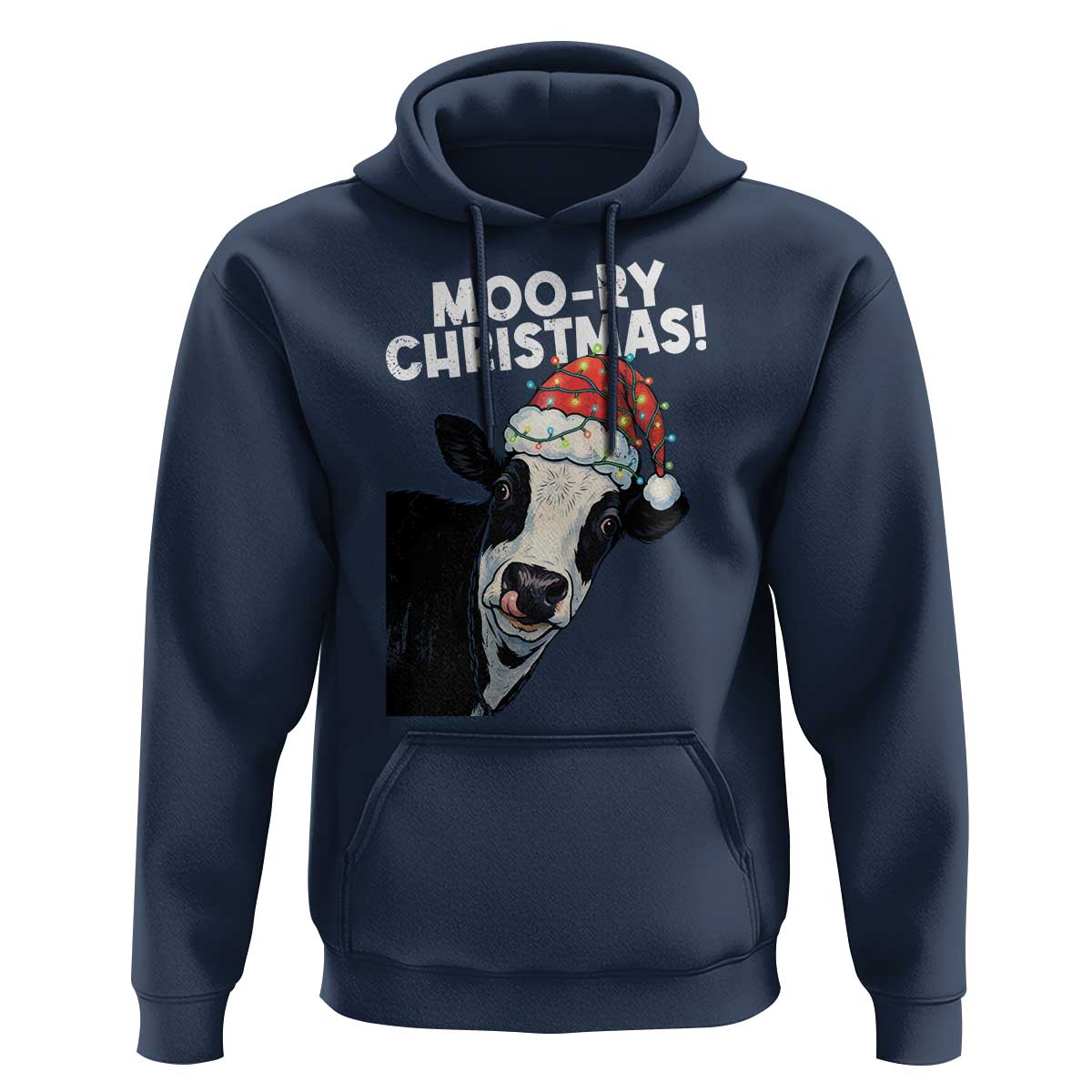 Christmas Cow Hoodie Funny Moo Ry Christmas Farmer Gift - Wonder Print Shop