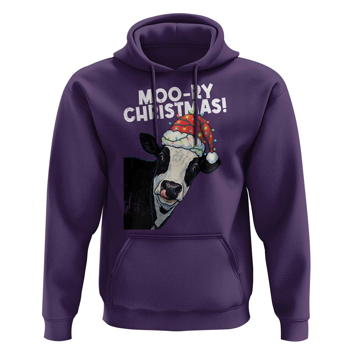 Christmas Cow Hoodie Funny Moo Ry Christmas Farmer Gift - Wonder Print Shop