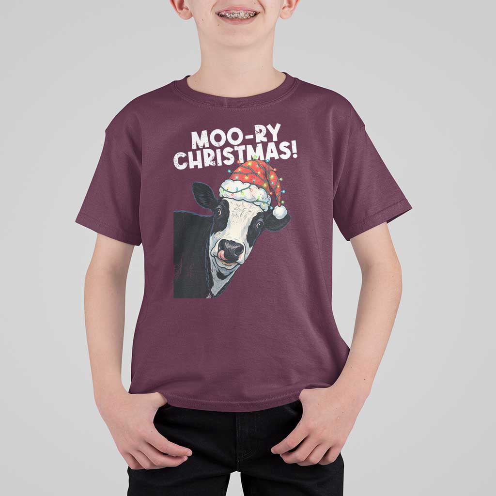 Christmas Cow T Shirt For Kid Funny Moo Ry Christmas Farmer Gift - Wonder Print Shop