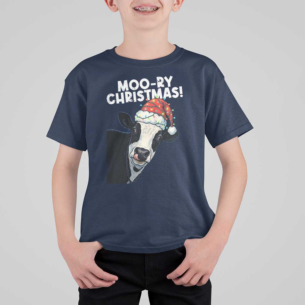 Christmas Cow T Shirt For Kid Funny Moo Ry Christmas Farmer Gift - Wonder Print Shop