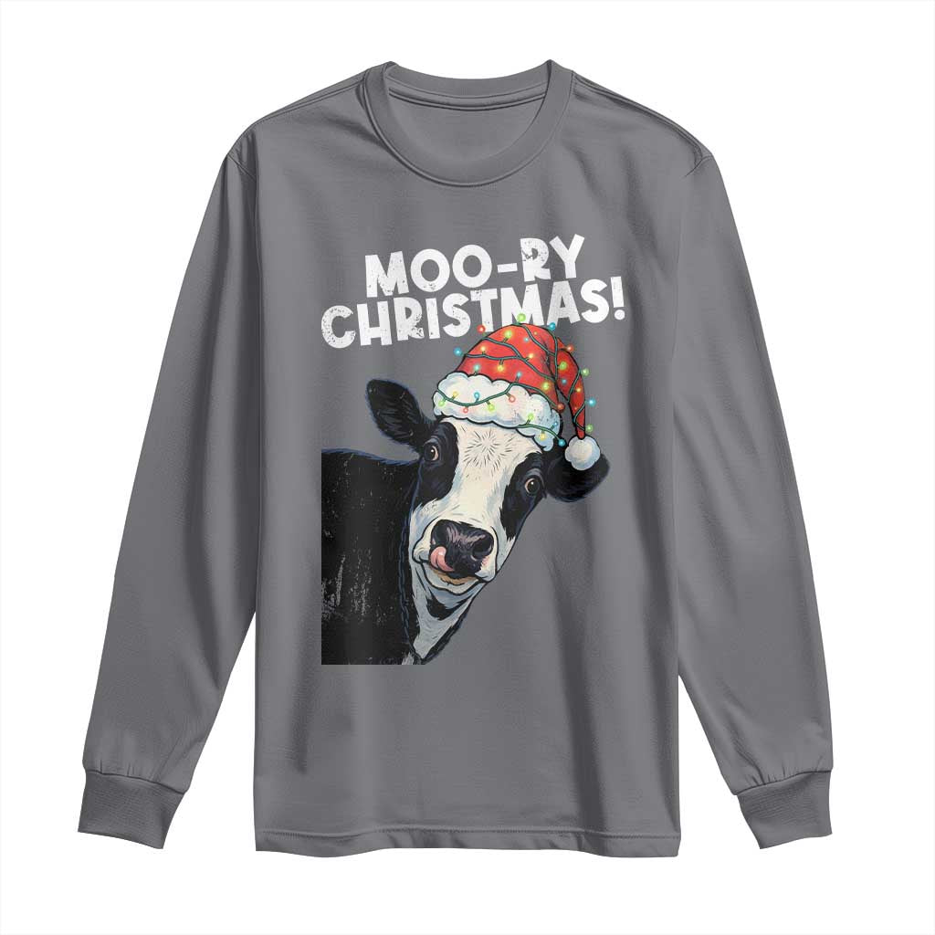 Christmas Cow Long Sleeve Shirt Funny Moo Ry Christmas Farmer Gift - Wonder Print Shop