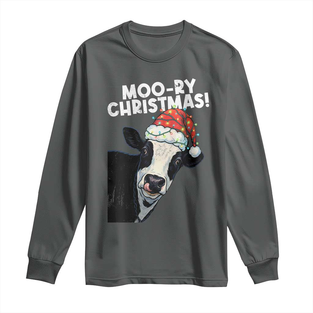 Christmas Cow Long Sleeve Shirt Funny Moo Ry Christmas Farmer Gift - Wonder Print Shop