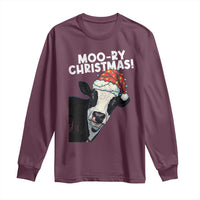 Christmas Cow Long Sleeve Shirt Funny Moo Ry Christmas Farmer Gift - Wonder Print Shop