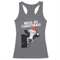 Christmas Cow Racerback Tank Top Funny Moo Ry Christmas Farmer Gift - Wonder Print Shop
