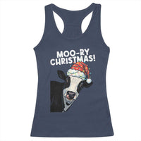Christmas Cow Racerback Tank Top Funny Moo Ry Christmas Farmer Gift - Wonder Print Shop