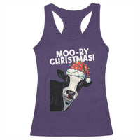 Christmas Cow Racerback Tank Top Funny Moo Ry Christmas Farmer Gift - Wonder Print Shop