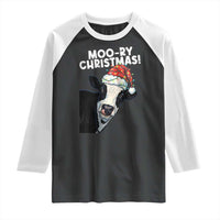 Christmas Cow Raglan Shirt Funny Moo Ry Christmas Farmer Gift - Wonder Print Shop