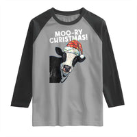 Christmas Cow Raglan Shirt Funny Moo Ry Christmas Farmer Gift - Wonder Print Shop