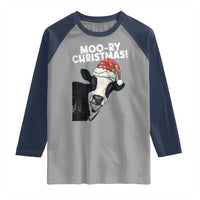 Christmas Cow Raglan Shirt Funny Moo Ry Christmas Farmer Gift - Wonder Print Shop