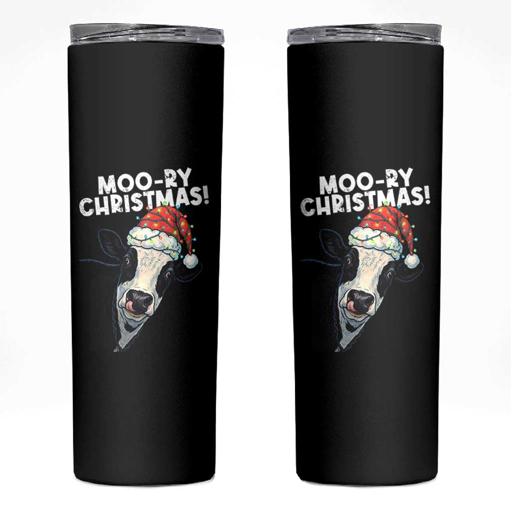 Christmas Cow Skinny Tumbler Funny Moo Ry Christmas Farmer Gift - Wonder Print Shop