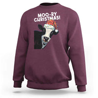 Christmas Cow Sweatshirt Funny Moo Ry Christmas Farmer Gift - Wonder Print Shop