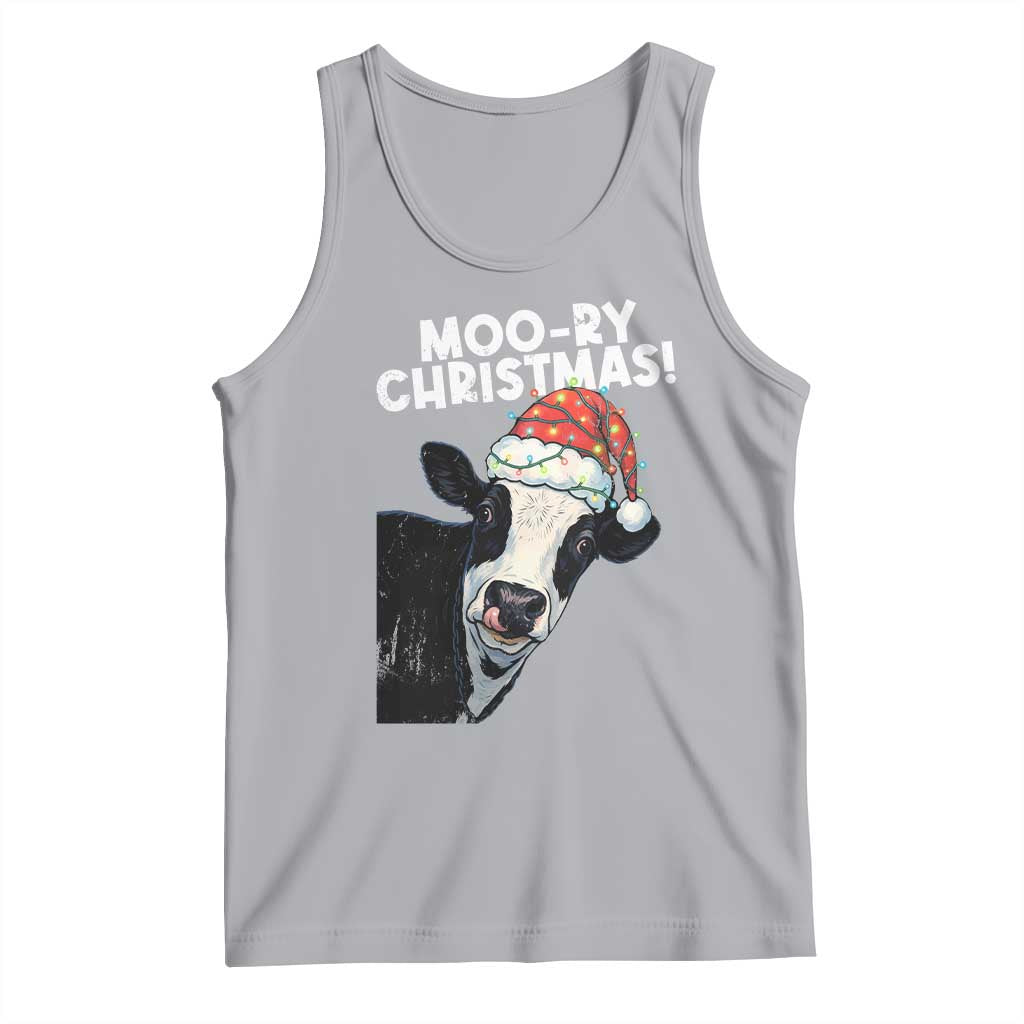 Christmas Cow Tank Top Funny Moo Ry Christmas Farmer Gift - Wonder Print Shop