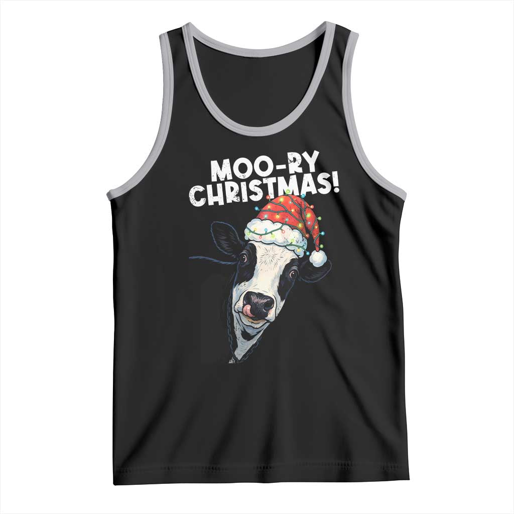 Christmas Cow Tank Top Funny Moo Ry Christmas Farmer Gift - Wonder Print Shop