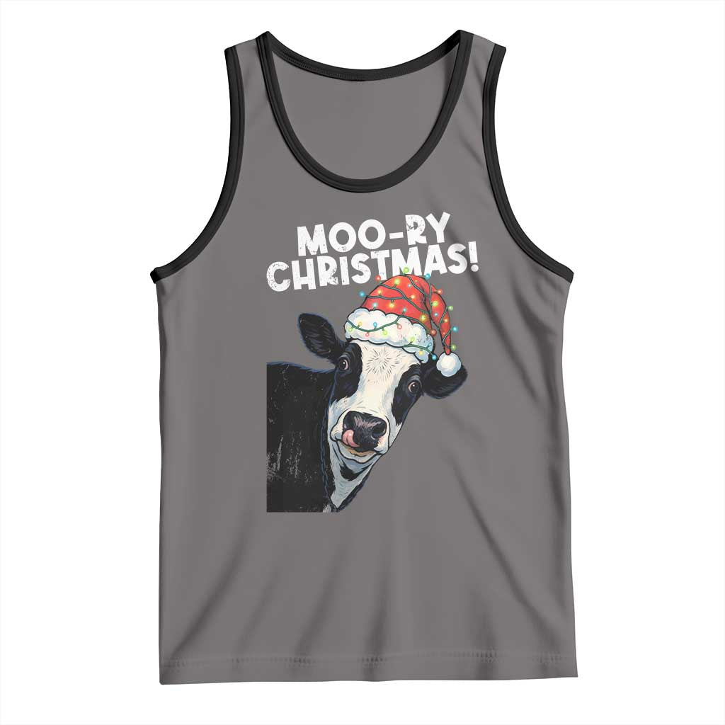 Christmas Cow Tank Top Funny Moo Ry Christmas Farmer Gift - Wonder Print Shop