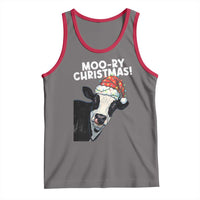 Christmas Cow Tank Top Funny Moo Ry Christmas Farmer Gift - Wonder Print Shop