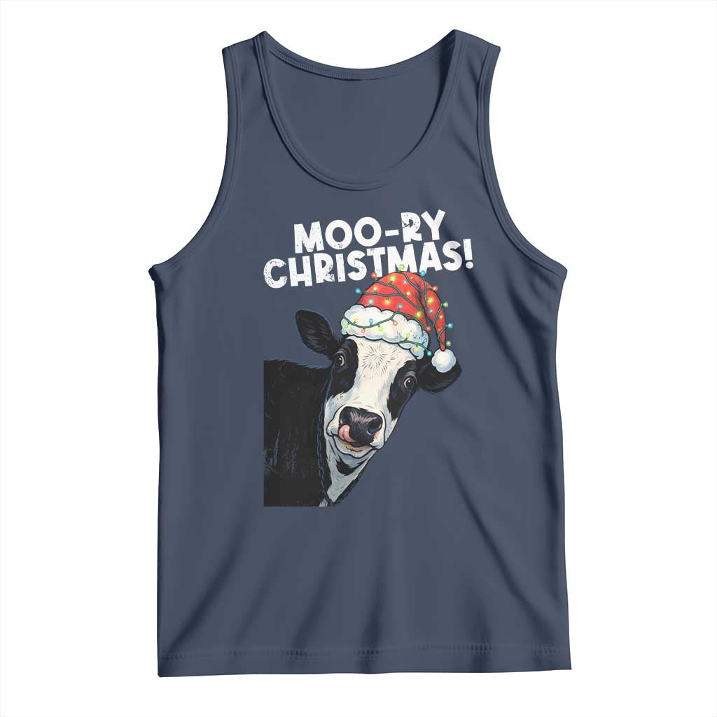 Christmas Cow Tank Top Funny Moo Ry Christmas Farmer Gift - Wonder Print Shop