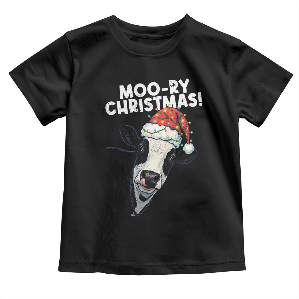 Christmas Cow Toddler T Shirt Funny Moo Ry Christmas Farmer Gift - Wonder Print Shop