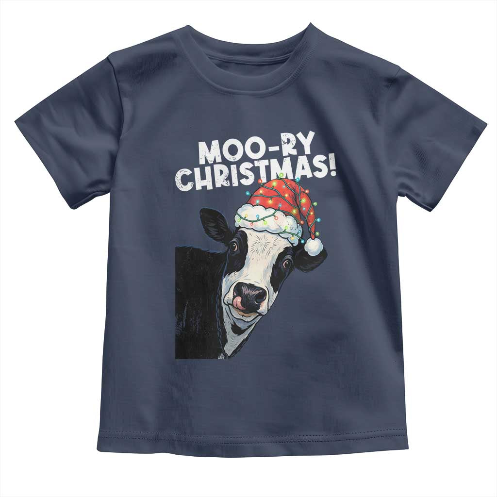 Christmas Cow Toddler T Shirt Funny Moo Ry Christmas Farmer Gift - Wonder Print Shop