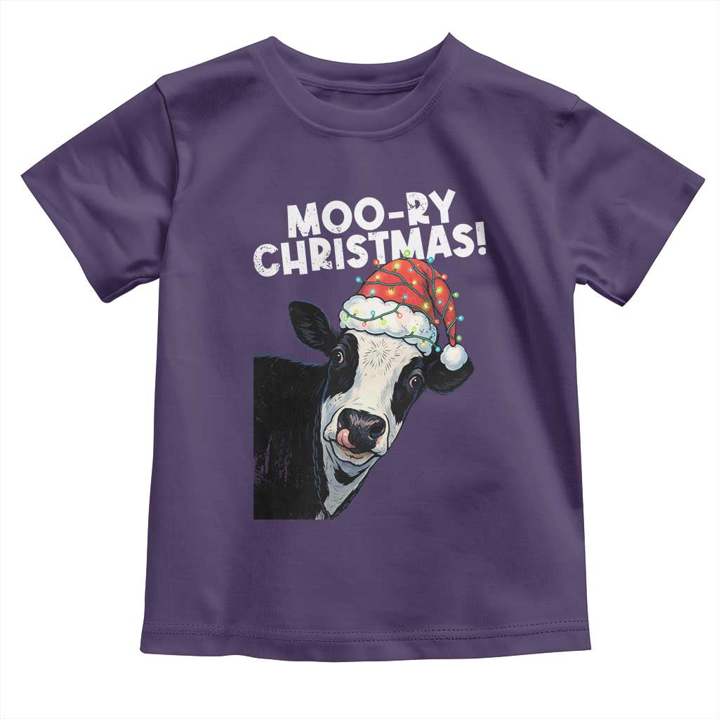 Christmas Cow Toddler T Shirt Funny Moo Ry Christmas Farmer Gift - Wonder Print Shop